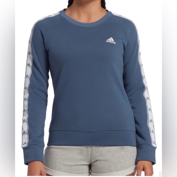 adidas Sweaters - Adidas Women's Tiro Tape Crewneck Sweatshirt. Womens small Blue logo long sleeve